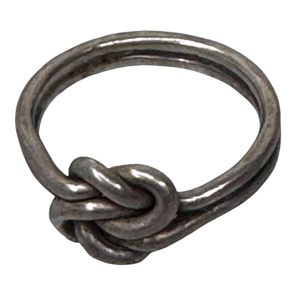 Sterling Silver Infinity Knot Ring Size 6.75 Double Friendship Love Vintage - Picture 10 of 10